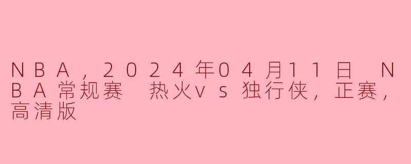 在2024年4月11日的NBA常规赛中，热火对阵独行侠的比赛中，哪个球员表现突出？